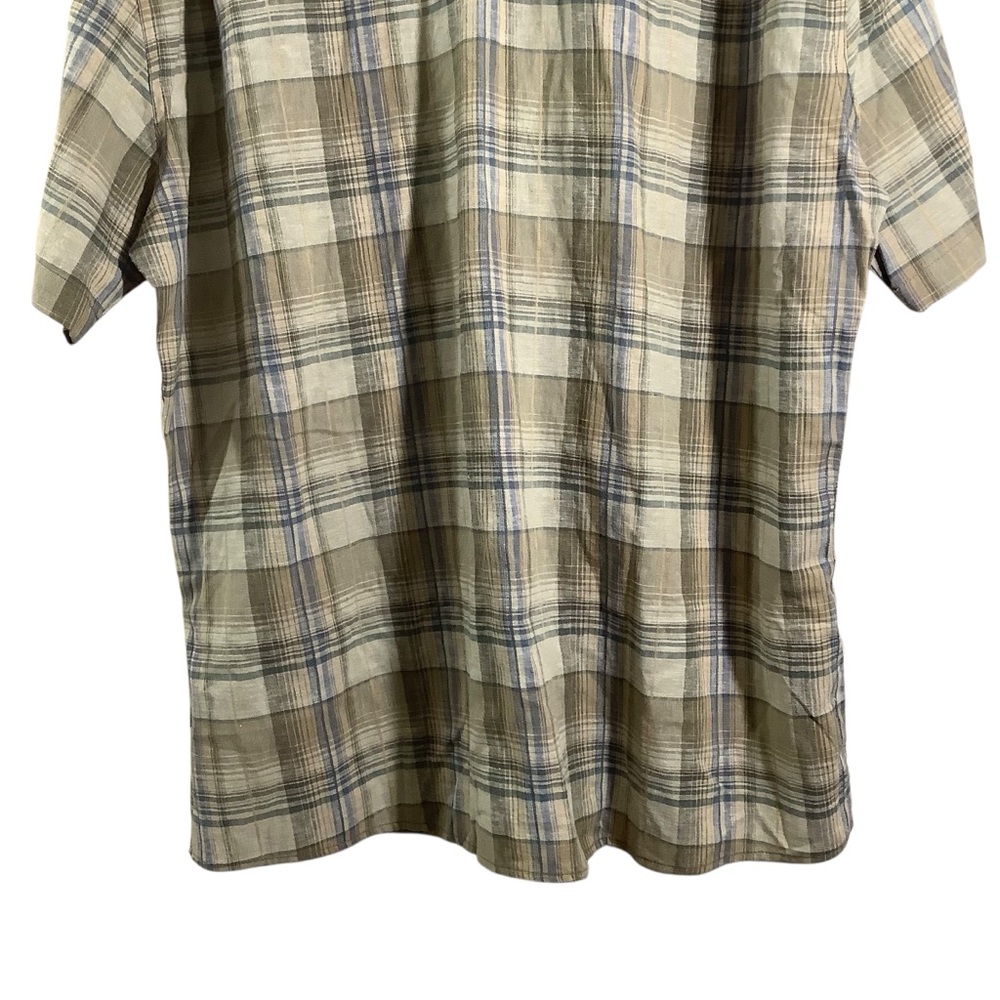 Kuhl Linen Blend Plaid Short Sleeve Shirt Button Down - Picture 6 of 9